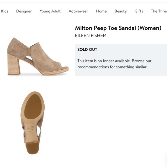 Eileen Fisher Milton Peep Toe Sandal - Picture 1 of 8